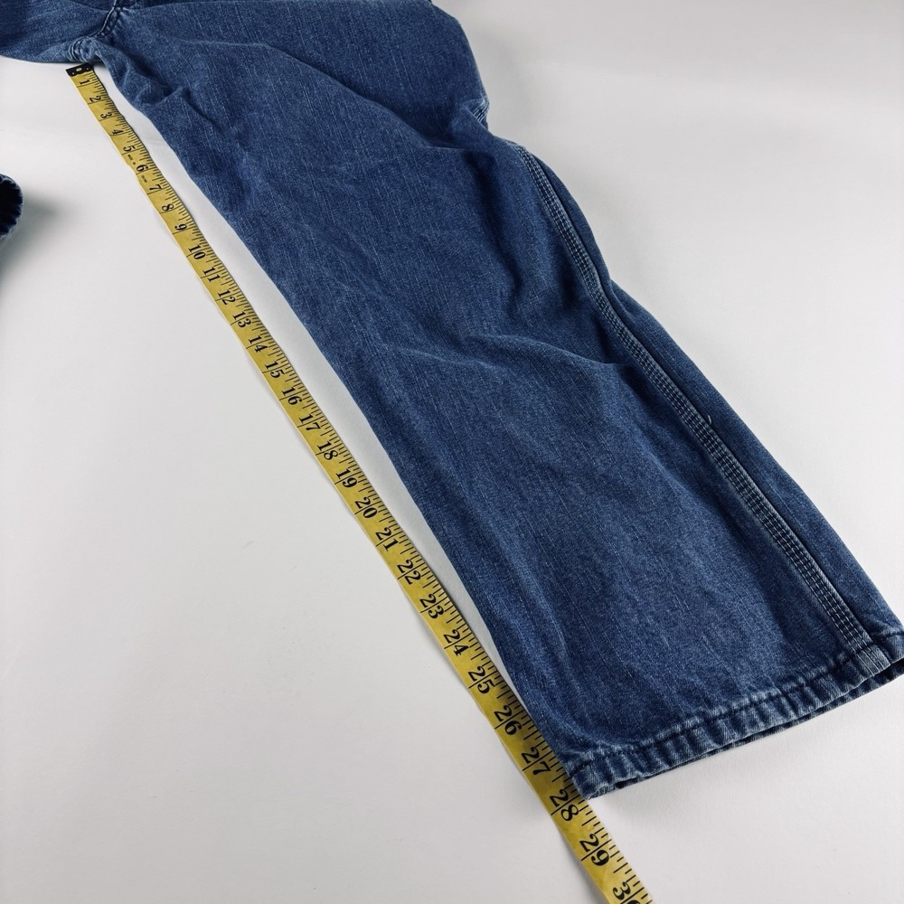 Key Overalls Women Size 16 Reg Bibs Denim Utility Pockets Buttons Logo Workwear - Picture 11 of 12